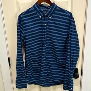 Men’s L J crew casual button down. Blue with grey stripes. Good condition.
